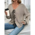 thumbnail image 2 of Women Y2k Tie Front Knitted Cardigan Sweater Long Sleeve Open Front Oversized Cardigan Knitwear Tops  M, 2 of 8