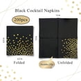 thumbnail image 2 of 200Pcs Black and Gold Cocktail Napkins, 6.5 Inch Gold Dots Disposable Paper Dinner Napkins for Party Wedding Birthday Bar Holiday Graduation New Year, 2 of 17