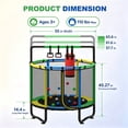 thumbnail image 6 of 55” Kids Trampoline with Enclosure, SEGMART Indoor Trampoline, Small Trampolines for Kids, Mini Trampoline with Sandbag, Rings, Ocean Balls, Birthday Gifts for Boys, Girls, 6 of 11