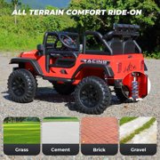 24V 2 Seater Electric Truck Car for Kids, Big Kids Cars To Drive Remote Control, Colorful Led Lights, 3 Speed, Bluetooth Music, Spring Suspension, Farmdex Ride On Toys Gift for Boys & Girls - Red