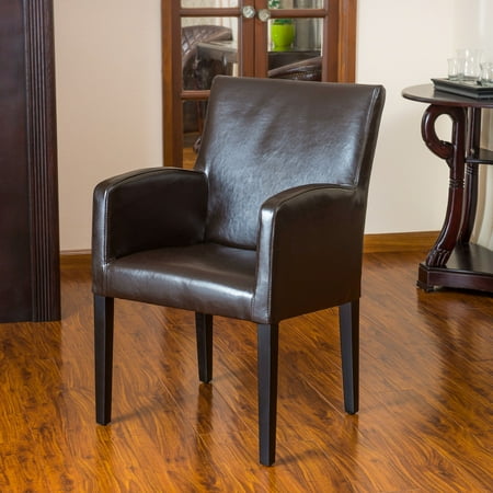Brown Wood Side Chair - Noble House Westfield Brown Bonded Leather Wood Side Chair