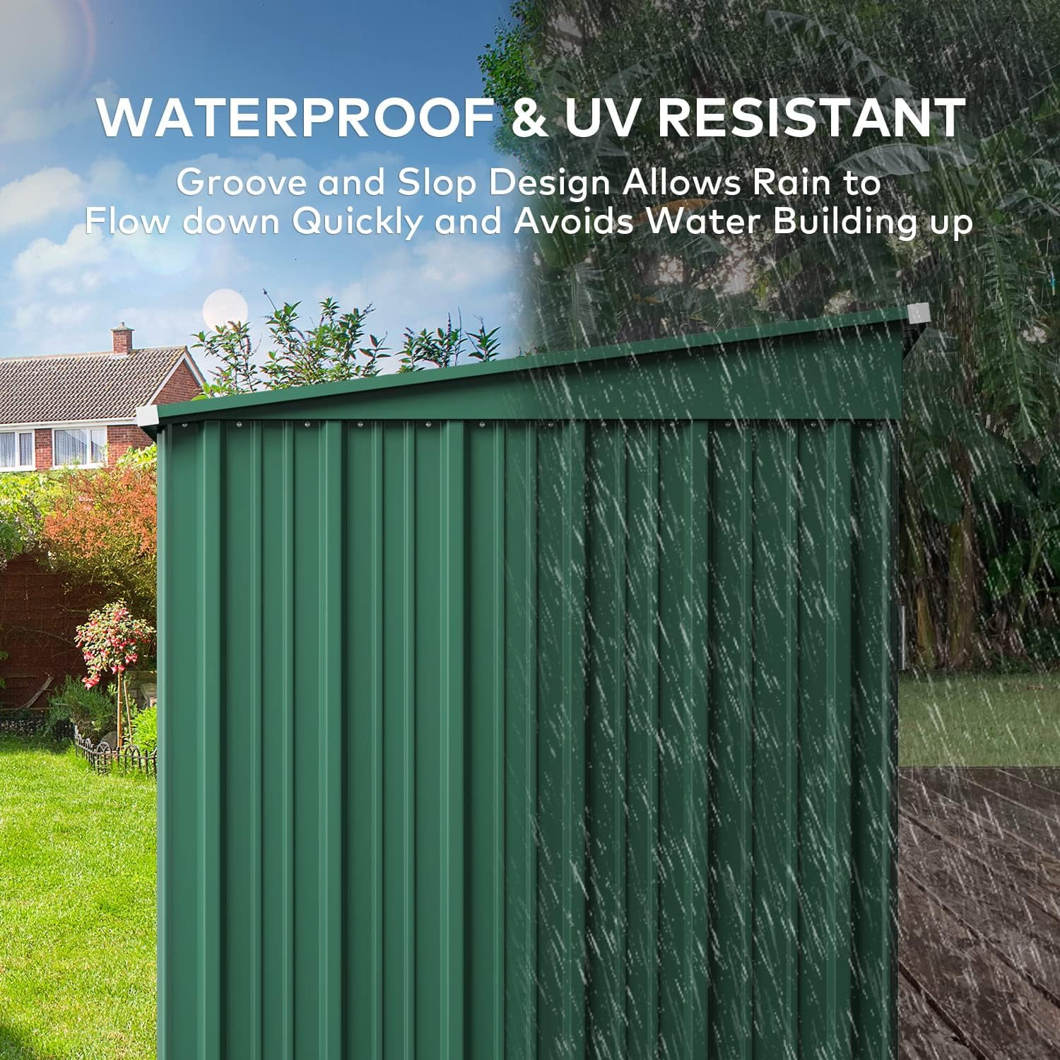 Outdoor Storage Shed, Lofka 6 x 4 Metal Garden Shed with Double Lockable Doors, Waterproof Shed Outdoor Storage Clearance for Backyard Patio Lawn, Green