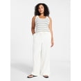 thumbnail image 2 of Time and Tru Women's Wide Leg Linen Blend Pants, Sizes XS-4X, 2 of 6