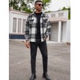 thumbnail image 5 of COOFANDY Men's Flannel Overshirt Long Sleeeve Shirts Fashion Button Down Jacket, 5 of 10