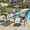 3PCS Retro Bar Set, variant on MEETWARM 3-Piece Patio Swivel Bar Set, All-Weather Cast Aluminum Outdoor Bar Height Bistro Set with 2 Cushioned Bar Stools with Footrest and 42" Rectangle High Top Bar Table for Poolside, Garden