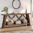 thumbnail image 2 of Tribesigns 70.8-Inch Long Console Table, 2-Tier Farmhouse Wooden Entryway Sofa Table with Storage Shelf for Entrance, Hallway, Living Room, 2 of 17