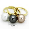 thumbnail image 2 of Womens Rings High polished (no plating) Stainless Steel Ring with Synthetic Pearl in Gray TK1371, 2 of 4