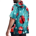 thumbnail image 3 of Seven Starred Ladybird Men's Printed Button Down Short Sleeve Casual Summer Beach Shirt - Unisex, 3 of 6