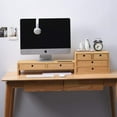 thumbnail image 2 of ANHXN monitor stand, with drawer computer arm rack desktop storage rack, speaker TV laptop printer stand with pen slot and cable management, office desktop stand, 2 of 8