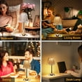 thumbnail image 7 of Walchoice Cordless Crystal Table Lamp, 2500mAh Rechargeable Touch Lamp, 3 Colors Dimmable LED Desk Lamp, Portable Night Light for Bedroom Living Room Restaurant Kitchen, Gold, 7 of 7