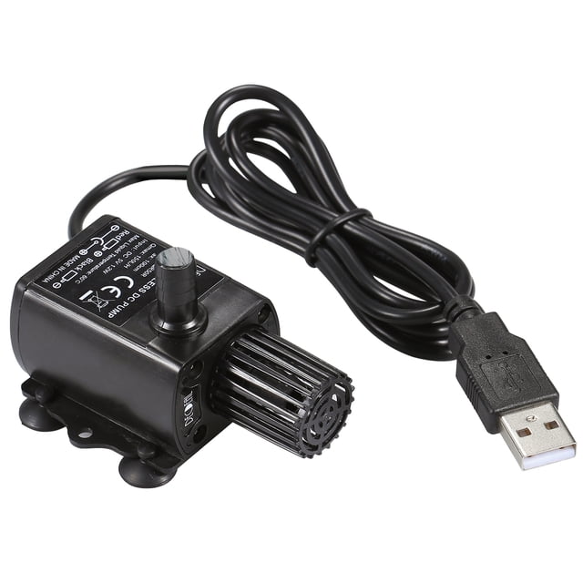 DECDEAL USB Brushless Water Pump with Filter Ultra-Quiet Mini DC5V Micro Brushless Water and Oil Pump Waterproof Submersible Fountain Pump for Aquarium and Pond Circulation 150L/H 1.2W Lift 3.28ft