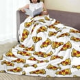 thumbnail image 6 of Salouo Pizza Print Bed Blankets,Flannel Blanket Comfortable Air Conditioning Blanket Lightweight Blanket for Sofa Bed Travel & Couch -50"x40", 6 of 8