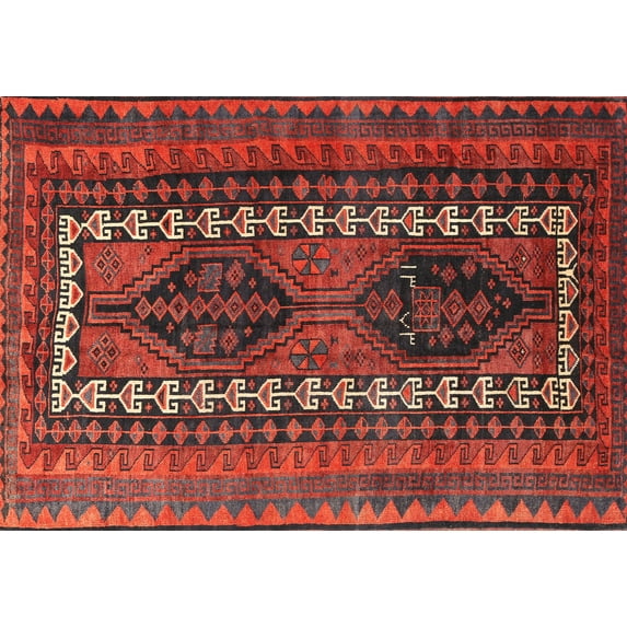 Ahgly Company Indoor Rectangle Traditional Chestnut Brown Persian Area Rugs, 2' x 5'