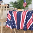 thumbnail image 2 of American Striped Rectangle Table Cloth, Polyester Stars Patriotic Plaid Tablecloth, Table Cover Protector for July 4th Independence Day Party Supply Decor, 60Inch, 2 of 6