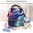 thumbnail image 3 of Lafuoo Starry Multicolored Wolf Pattern Multifunctional Mommy Backpack, Large Capacity Multi-pocket Waterproof Backpack, Suitable for Women to Travel, Shopping-One Size, 3 of 6