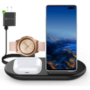 3 in 1 Wireless Charger, Wireless Charging Station, 10W Charging Stand Watch Charging Dock Pad for Samsung Galaxy Watch