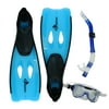 Pool Master 3pc Newport Silicone Adult Pro Swimming Pool Scuba and Snorkeling Set - Large - Blue