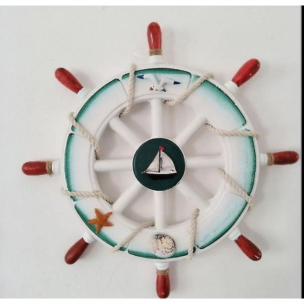 Decoración de pared, volante, aspecto pirata, aspecto barco, de madera, 28 cm