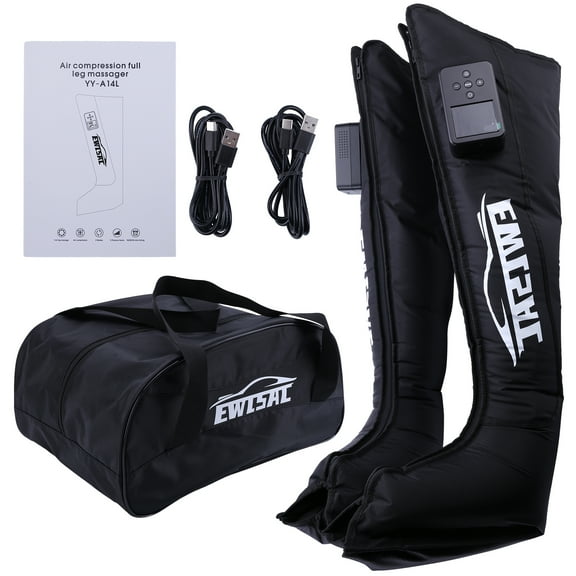 Full Leg Compression Massager, Air Compression Leg Massager with 4 Modes, Intensities & Timer, Recovery Boots for Circulation, Muscle Relief & Travel Case