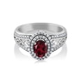 thumbnail image 2 of Gem Stone King 1.36 Ct Oval Red Rhodolite Garnet 925 Sterling Silver Ring, 2 of 4