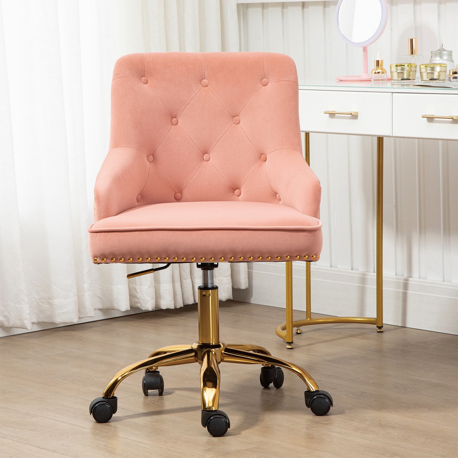2* Faux Leather/PU Computer Desk Chair Home Office Study Chairs Pink+white 