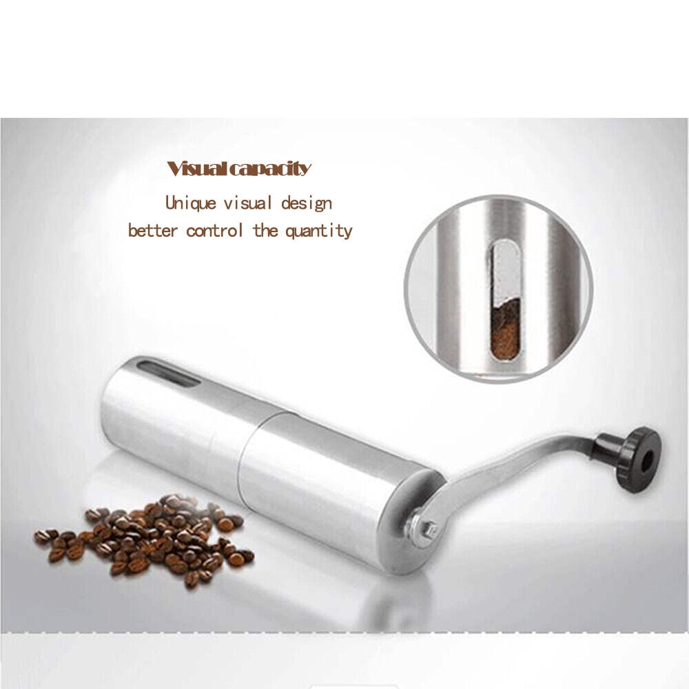 Portable Manual Coffee Grinder Bean Stainless Steel with Ceramic Burr Hand Crank