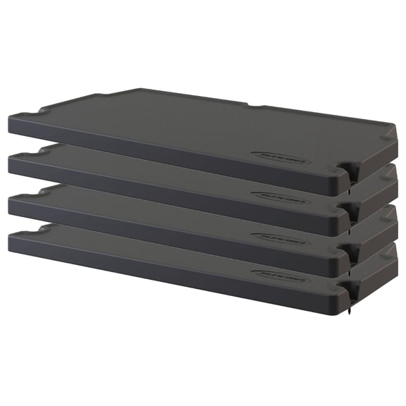 Suncast 4 Pack Vertical Shed Shelf Space Saving Wall Mount Outdoor Storage, Black