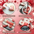 thumbnail image 4 of Pink Flamingo Happy Valentine's Day Banner Red Roses Romantic Design Heart Elements Gold Glitter for Couples Romantic Party Indoor Decoration Valentine's Celebration, 4 of 9