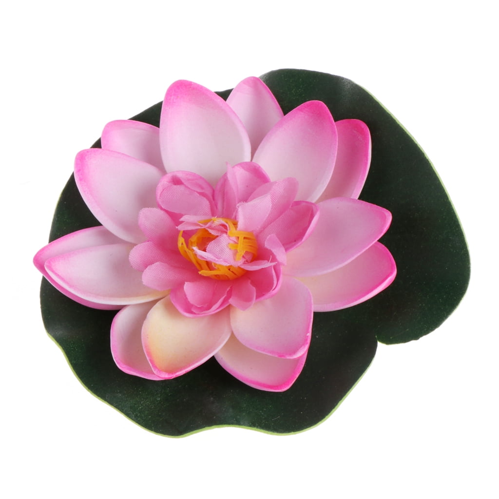 Artificial Fake Floating Flowers Lotus Water Lily Plants Garden Tank