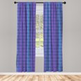 thumbnail image 2 of Ambesonne Purple Stripe Curtains, Retro Square Lines, Pair of 28"x84", Blue Violet Lavender, 2 of 4