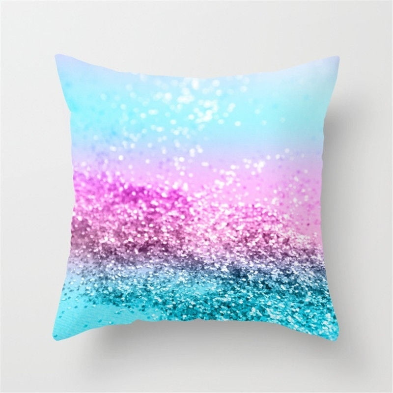 Multicolor Pillow Sequin Cover Glitter Sofa Waist Throw Cushion Case