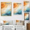 thumbnail image 4 of Designart "Mirage of the Desert in Blue and Orange I" Abstract Canvas Wall Art - Modern Blue Tachisme Hallway Wall Art Decor, 4 of 6