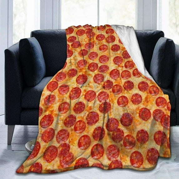 Pizza Flannel Fleece Bed Blanket Throw Blanket Lightweight Cozy Plush Blanket for Bedroom Living Rooms Sofa Couch 50"x40"