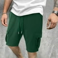 thumbnail image 4 of Coorders George Men’s & Big Men’s Cargo Shorts Stretch Drawstring Shorts with Elastic Waist and Pockets, Green, XXL, 4 of 8