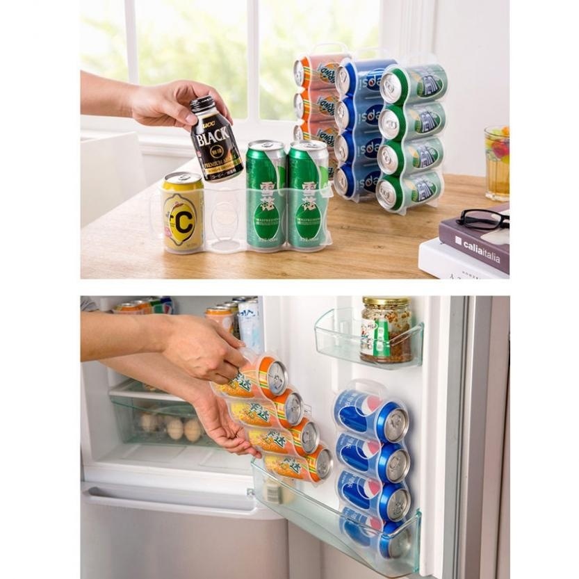 Beers Soda Cans Holder Storage Kitchen Organization Fridge Rack Plastic