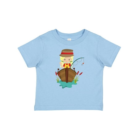 

Inktastic Fishing Girl Fishing Rod Fisherman Blonde Hair Gift Baby Girl T-Shirt