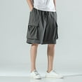 thumbnail image 6 of JIKNTTR Mens Cargo Sweat Shorts Elastic Waist Casual Jogging Summer Shorts Retro Sports Shorts Men's Casual Shorts Summer Beach Stretch Golf Shorts, 6 of 6