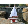 thumbnail image 4 of Handcrafted Cast Iron - Wooden It Floats 12"" - Red Floating Sailboat Model, 4 of 5
