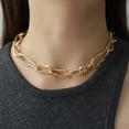 thumbnail image 3 of Conjunto de joyería de oro para mujer, collar de cadena de eslabones con pulsera y pendientes de cadena de oro, gran regalo para mujer, 3 of 5