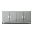thumbnail image 2 of Ailani Light Grey Sideboard/Buffet - 4 Doors, Polished Chrome Handle and Leg Tip, 2 Adjustable Shelves, 2 of 10