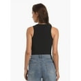 thumbnail image 6 of 3-pack Black Womens Sleeveless Racerback High Neck Casual Basic Ribbed Fitted Tank Top, 6 of 6