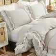 thumbnail image 2 of Boho Ruffled Comforter Set Super Soft Cozy Bedding Set with Pillowcases Elegant Chic Bedroom Decor Rustic Farmhouse Quilt Comforter 3 Pcs Set, 2 of 10