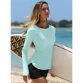 thumbnail image 5 of Rash Guard for Women Long Sleeve Swim Shirt Pocket Thumb Hole Sun Shirt Swimsuit Swim Top, 5 of 8