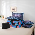 thumbnail image 5 of Manfei Neon Dense Holes Twin Bedding Sets 7 Pieces,Geometric Geometric Hexagon Bedding Comforter Set 7 Pieces,Pink Blue Sheet Sets,Breathable Bedroom Decoration Reversible, 5 of 7