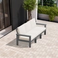 thumbnail image 7 of FUNDAZE Oversized HDPE Patio Furniture Sets, 3-Seater Outdoor Conversation Set | For Patio, Poolside, Backyard Use, Grey Frame with Khaki Cushion, 7 of 7