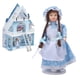 thumbnail image 5 of Figuras De Niña De Casa De Muñecas, Hermosa Muñeca De Casa De Muñecas De Cerámica En Azul Con Capucha Y Trenzas Interesante Multiusos Extraíble Con Soporte Para Casa De, 5 of 7