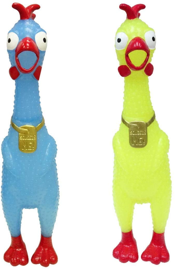 Animolds Squeeze Me Rubber Chicken Toy Screaming Rubber Chickens For