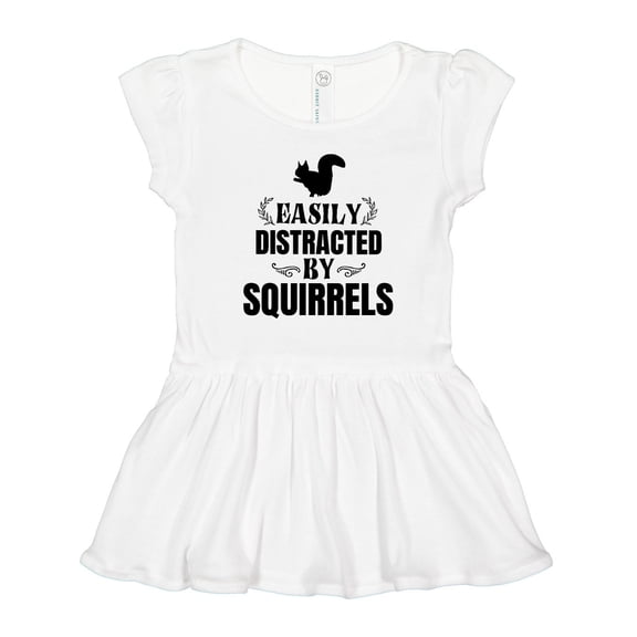 Inktastic Easily Distracted by Squirrels Girls Toddler Dress