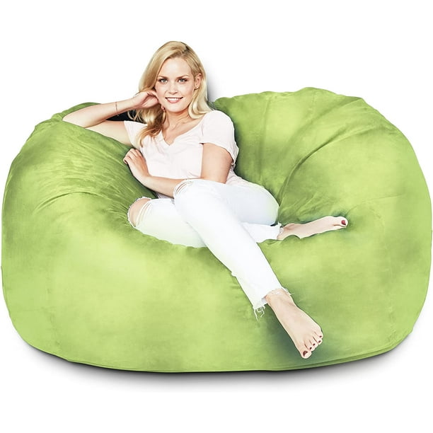 Lumaland 5ft Big Bean Bag Chair with Microsuede Washable Cover, Light