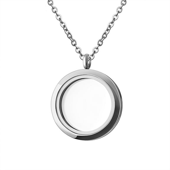 Anavia Memory Locket Charms Necklace, Mini Photo Necklace for Photos, Handmade Love Note Anniversary Wedding Birthday Christmas Gifts - [Silver, No add wing charm]